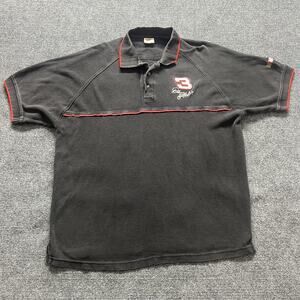 Vintage Dale Earnhardt Shirt Mens XL Black NASCAR Racing Polo Signature 3 Driver